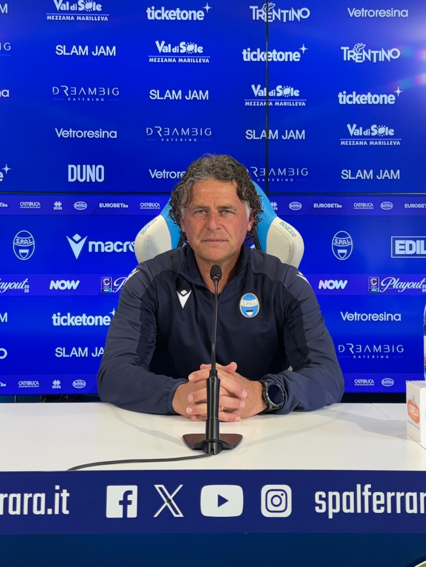 Mister Baldini in conferenza stampa pre Milan Futuro-SPAL