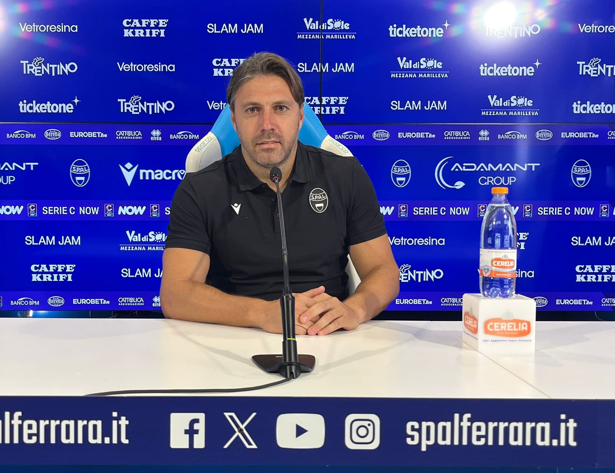 Mister Dossena presenta SPAL-Pescara in conferenza stampa