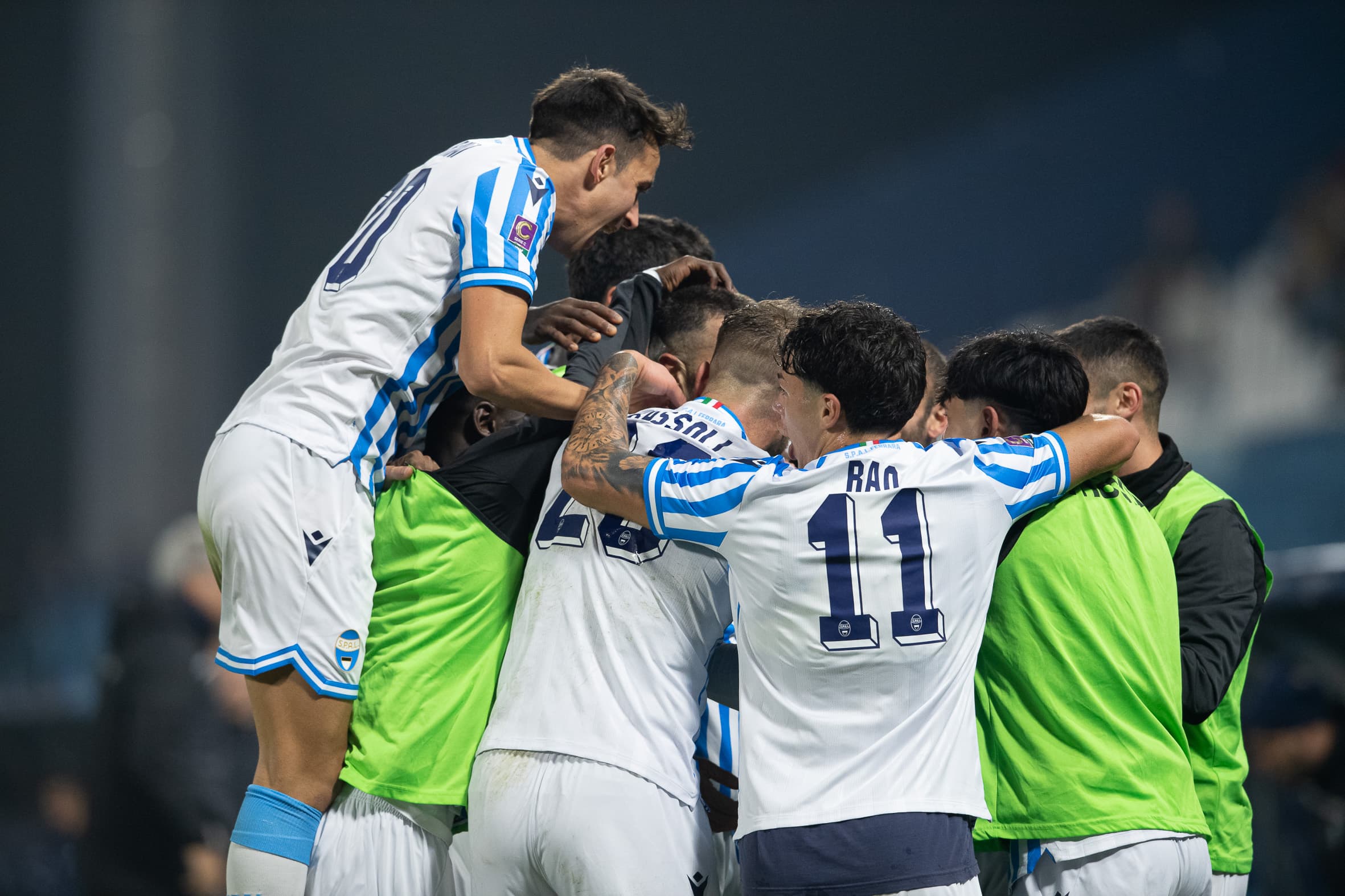 Mister Dossena e Ludovico D'Orazio nel post partita di SPAL-Pineto