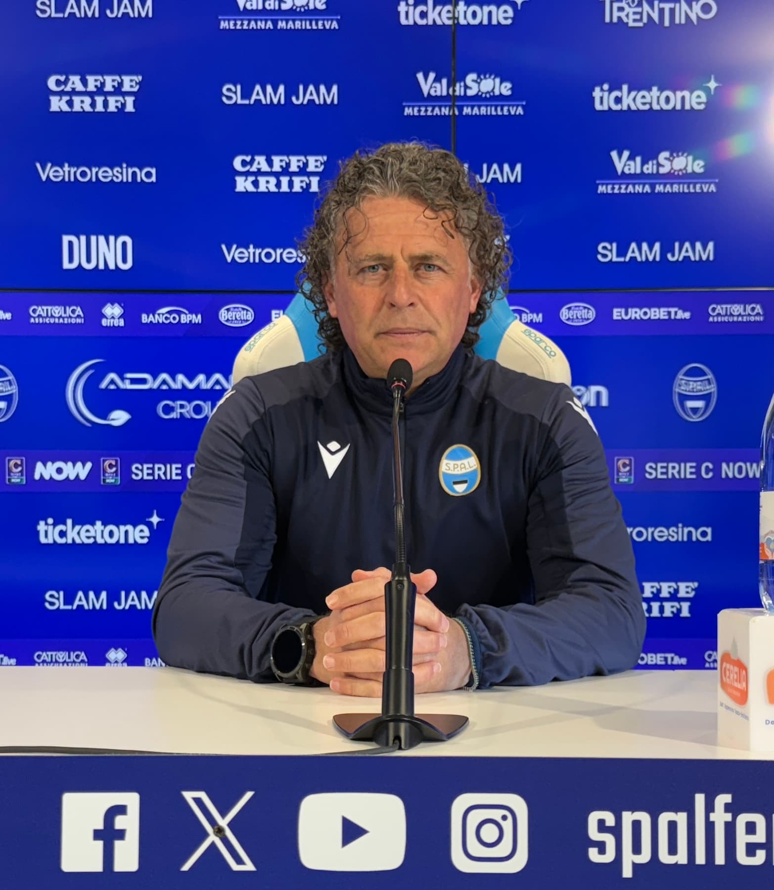 Mister Francesco Baldini presenta SPAL-Arezzo