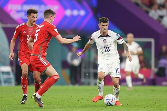 Christian Pulisic in azione con la nazionale degli Stati Uniti