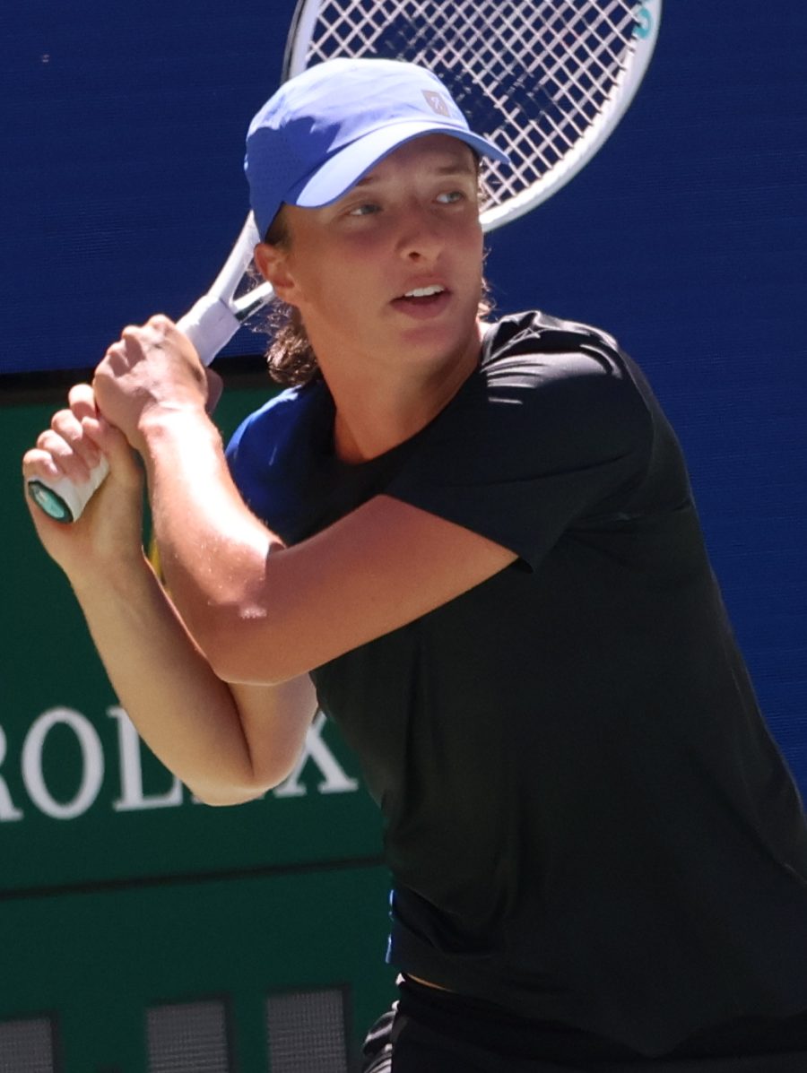 Iga Swiatek durante un match di tennis