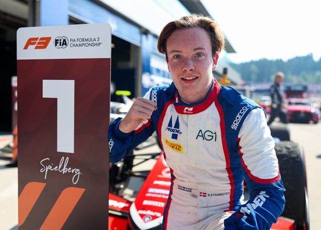 Noah Strømsted in pista al Red Bull Ring durante il weekend FIA Formula 3 di Spielberg