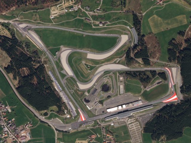 Vista aerea del Red Bull Ring di Spielberg, sede del GP d Austria di Formula 1