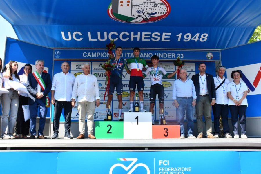 Il podio del Campionato Italiano Under 23 2026 a Lucca