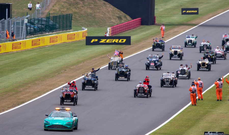 Monoposto di Formula 1 durante il Gran Premio di Gran Bretagna a Silverstone
