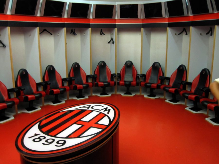 Spogliatoio del Milan allo stadio San Siro