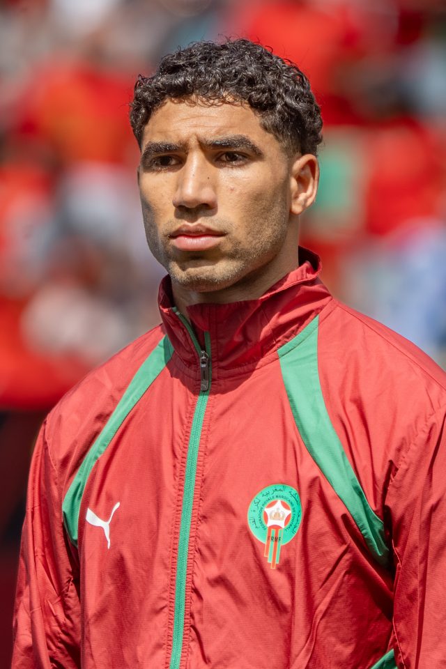 Achraf Hakimi in azione con la maglia del Marocco