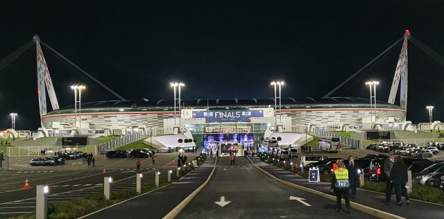 Vista dell'Allianz Stadium di Torino durante un evento calcistico