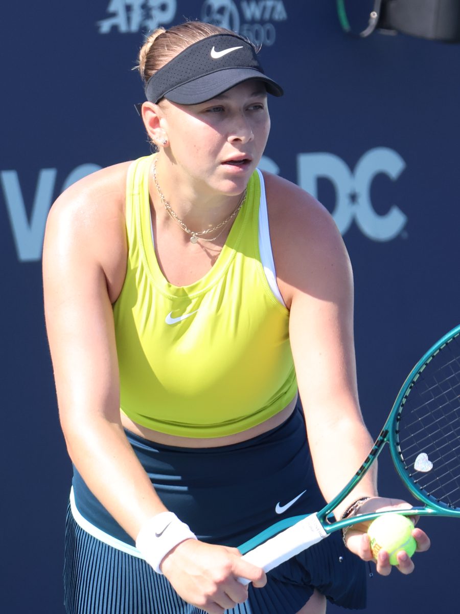 Amanda Anisimova in campo durante il DC Open 2024