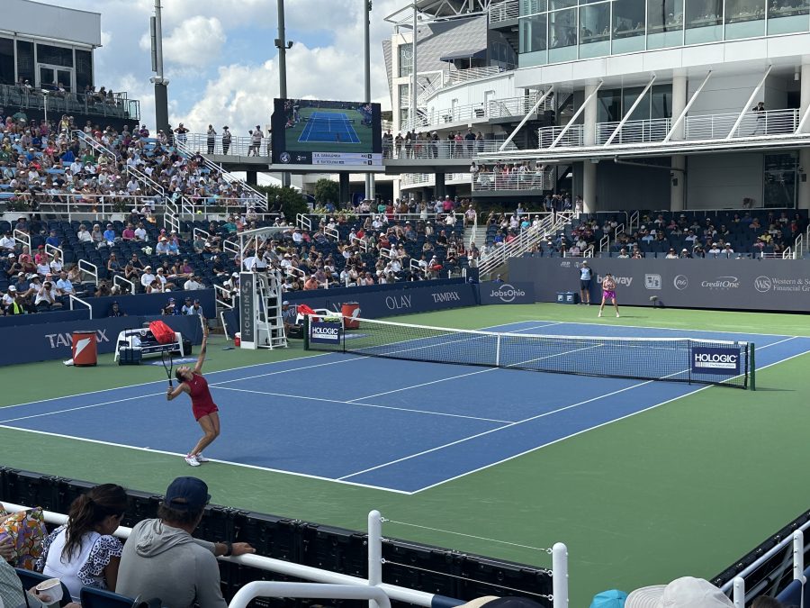 Aryna Sabalenka durante un match di tennis