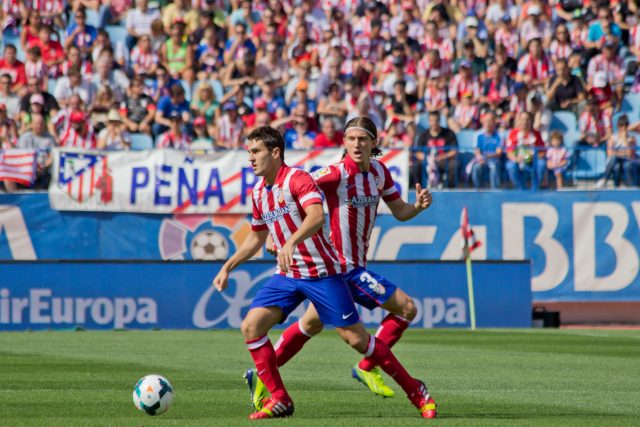 Koke con la squadra dell’Atletico Madrid