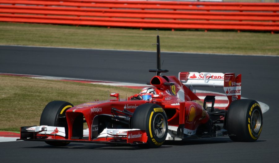 Ferrari di Formula 1 in pista a Silverstone