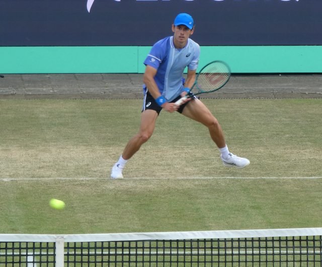 Alex de Minaur in campo sull erba