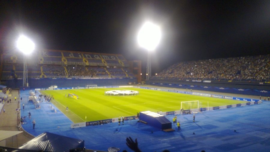 Lo stadio Maksimir di Zagabria prima di una partita della Dinamo