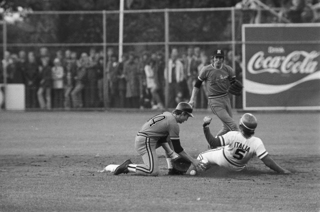 Azione di baseball tra Italia e Paesi Bassi ad Haarlem