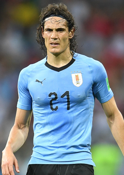 Edinson Cavani con la maglia dell Uruguay nel 2018
