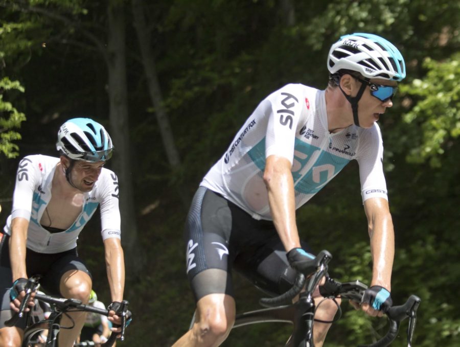 Chris Froome e Wout Poels durante il Giro d'Italia 2018
