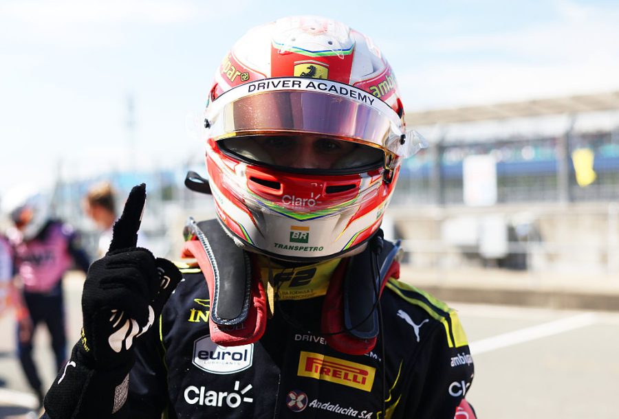 Rafael Camara durante la qualifica di Formula 2 a Silverstone 2026