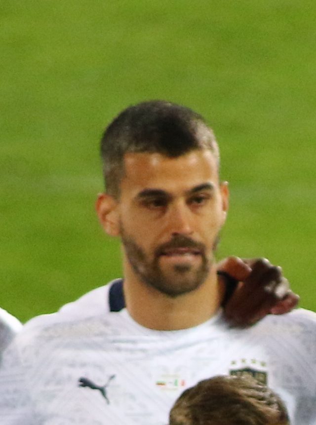 Leonardo Spinazzola in campo con la nazionale italiana