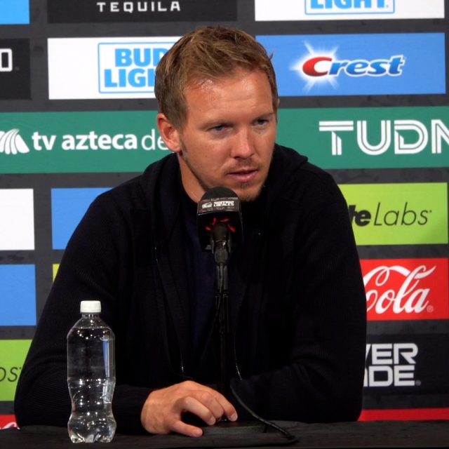 Julian Nagelsmann in conferenza stampa dopo una partita della nazionale tedesca