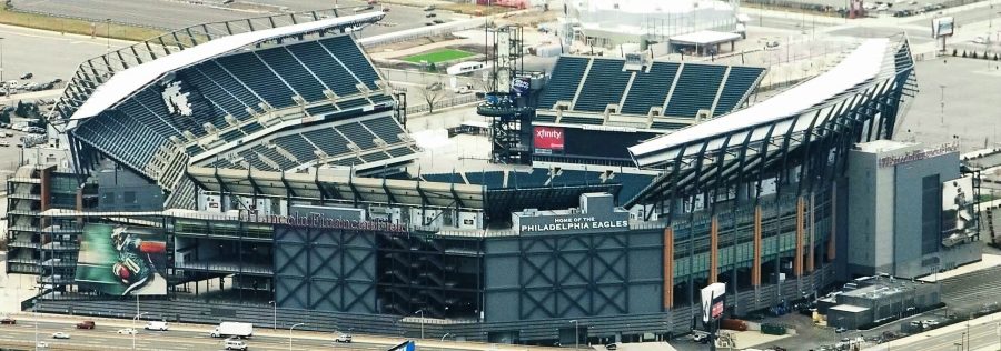 Veduta aerea del Lincoln Financial Field di Philadelphia