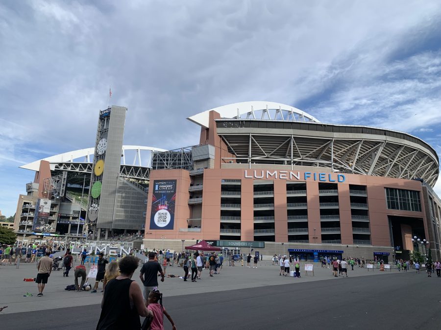 L esterno del Lumen Field di Seattle, sede del sedicesimo Belgio-Senegal