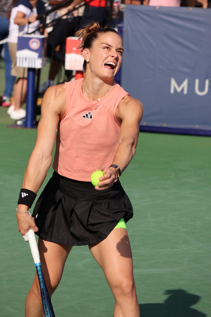 Maria Sakkari durante un match di tennis