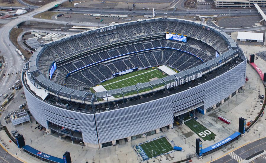 Vista aerea del MetLife Stadium di East Rutherford