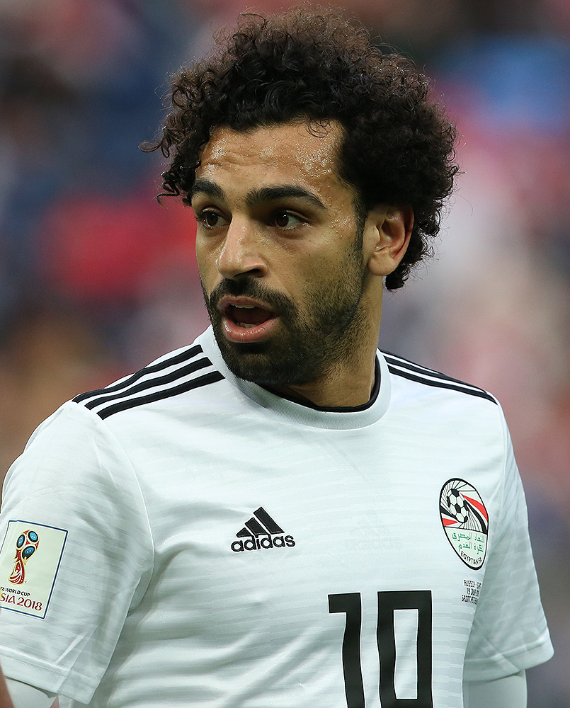 Mohamed Salah con la maglia dell Egitto durante una partita del Mondiale