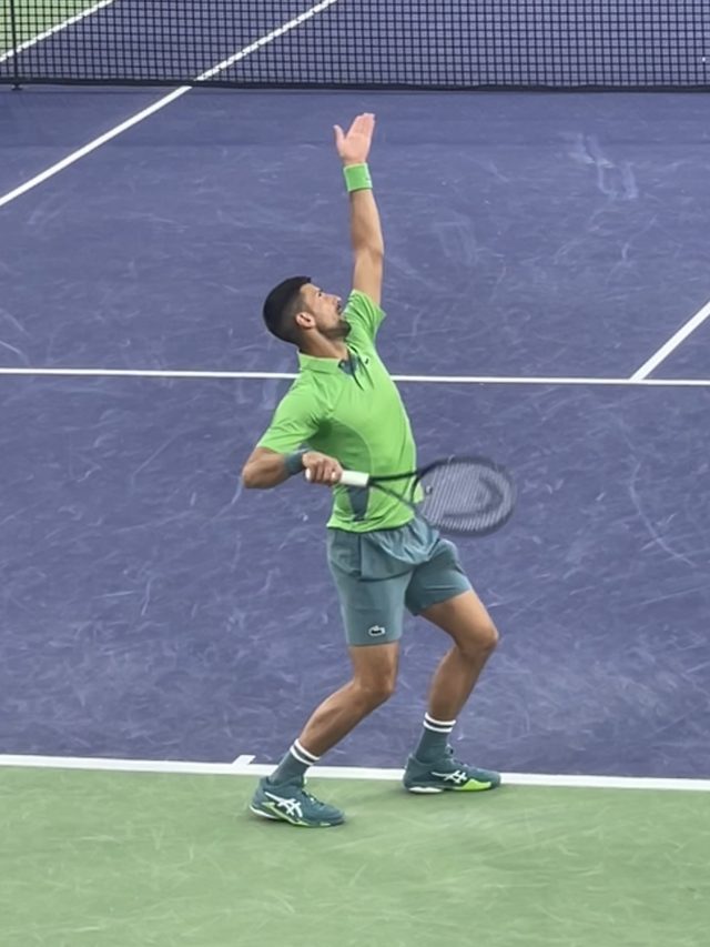 Novak Djokovic in campo a Indian Wells 2024