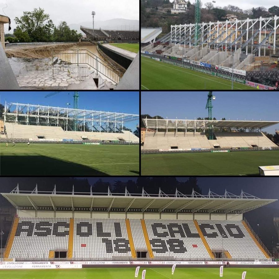 La nuova tribuna dello stadio Cino e Lillo Del Duca di Ascoli Piceno