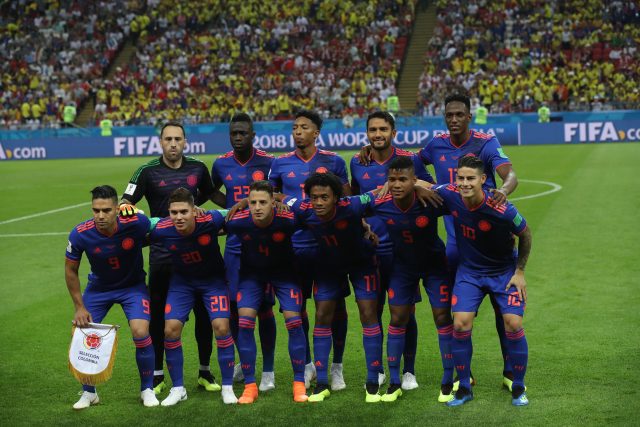 La Colombia in una partita dei Mondiali, riferimento per l ottavo con la Svizzera