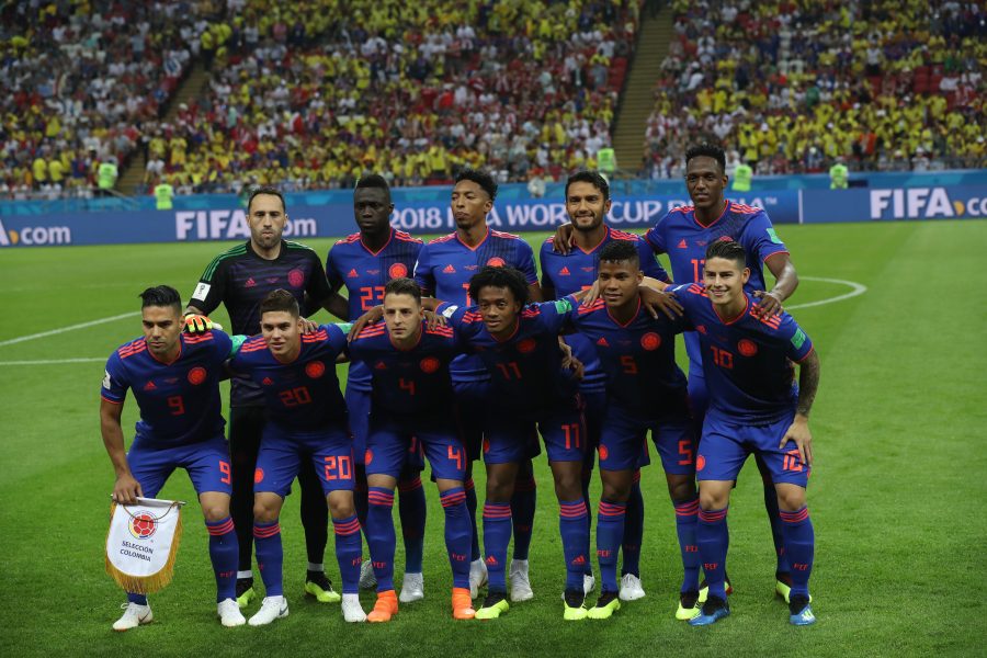 La Colombia in una partita dei Mondiali, riferimento per l ottavo con la Svizzera