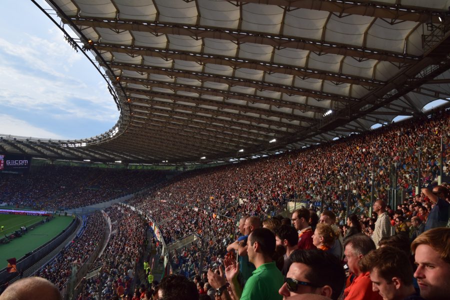 Lo Stadio Olimpico di Roma durante una partita di Serie A