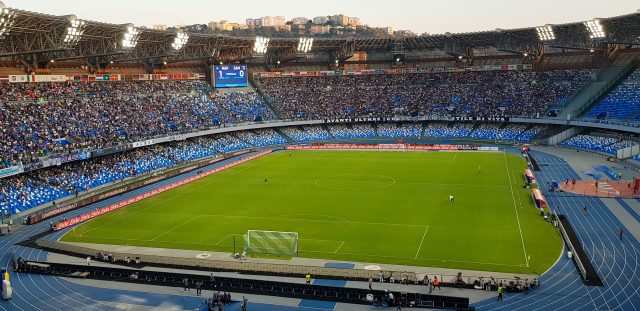 Lo stadio Diego Armando Maradona di Napoli durante una partita di Serie A
