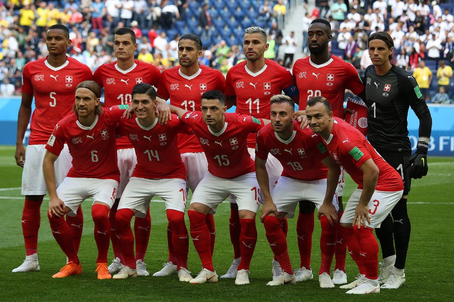 La nazionale svizzera schierata in una partita dei Mondiali
