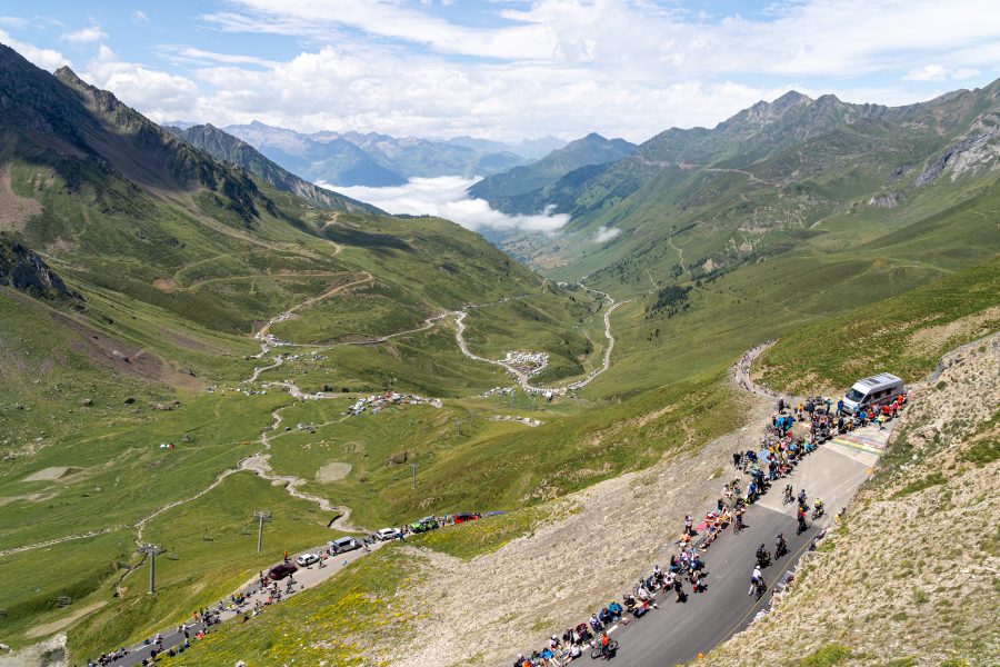 Vista dal Col du Tourmalet durante il Tour de France