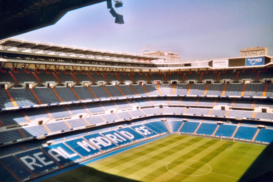 Veduta dello stadio Santiago Bernabeu, casa del Real Madrid