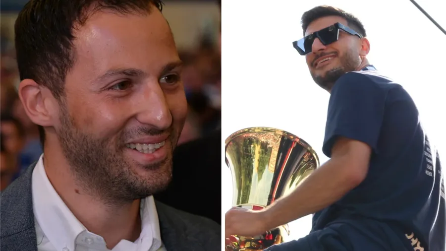 Domenico Tedesco e Riccardo Orsolini, volti del Bologna dopo il 4-0 con l’Arminia Bielefeld