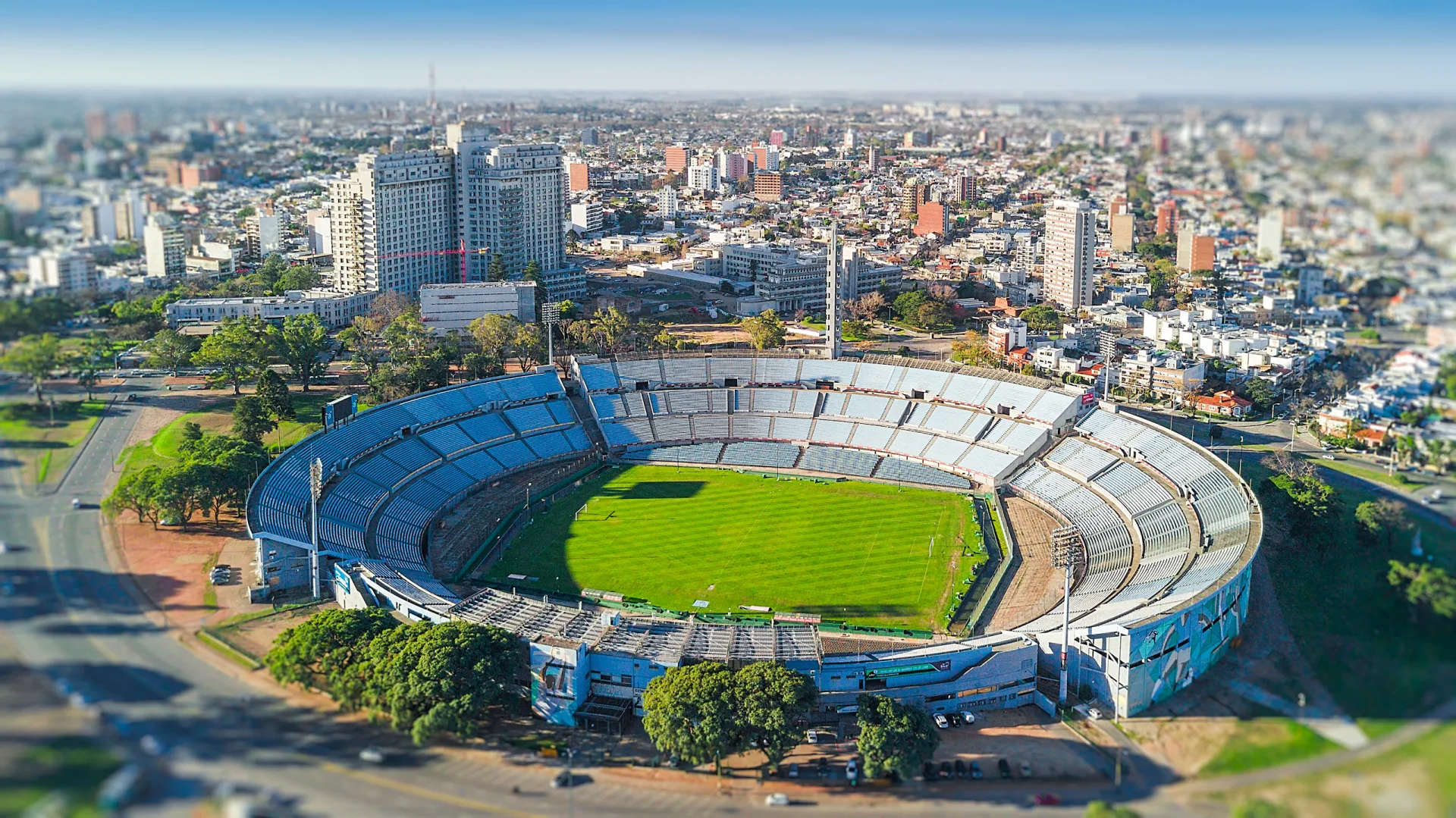 Vista aerea dell Estadio Centenario di Montevideo, sede storica del Mondiale 1930