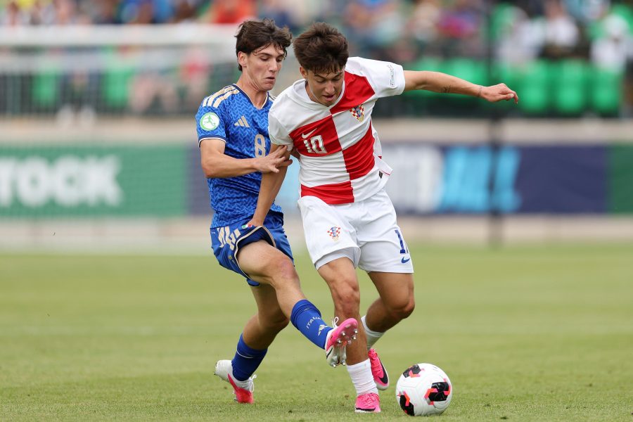 Azione di gioco durante Croazia-Italia Under 19 agli Europei 2026