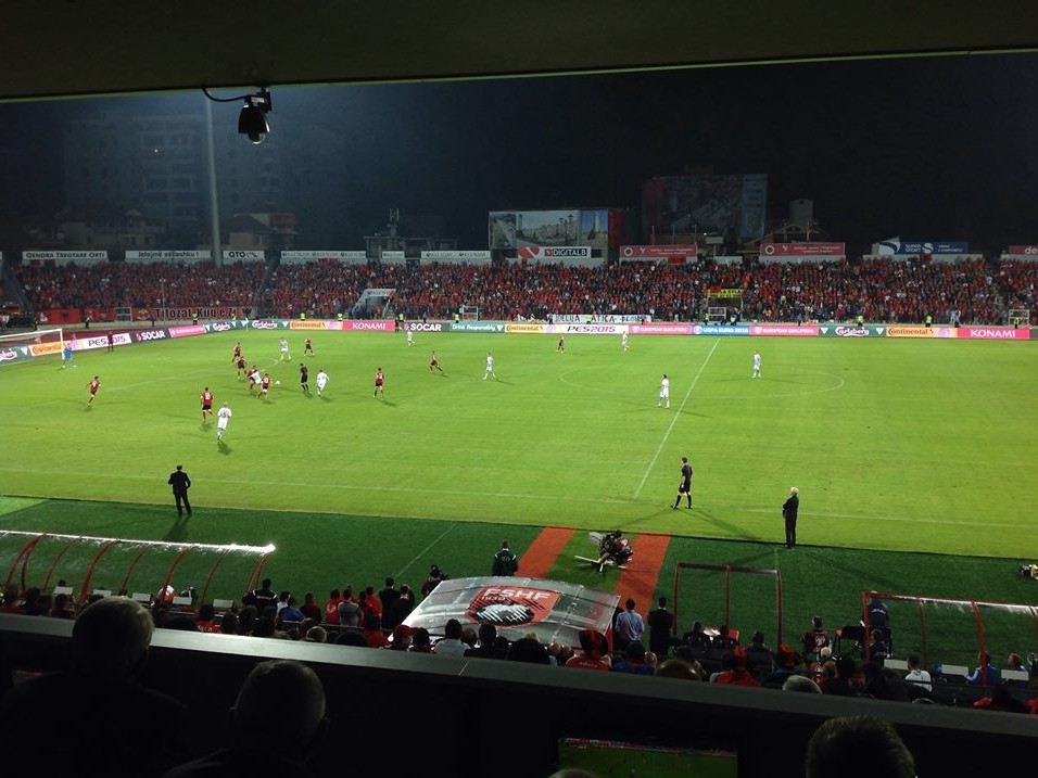 Elbasan Arena, sede di una sfida del primo turno di Conference League 2026/27