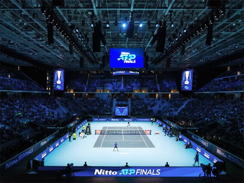 Campo indoor delle ATP Finals all Inalpi Arena di Torino