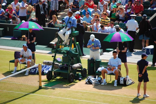 Novak Djokovic in campo a Wimbledon
