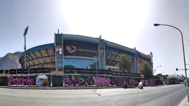 Stadio Renzo Barbera di Palermo per Palermo-Lecce di Coppa Italia