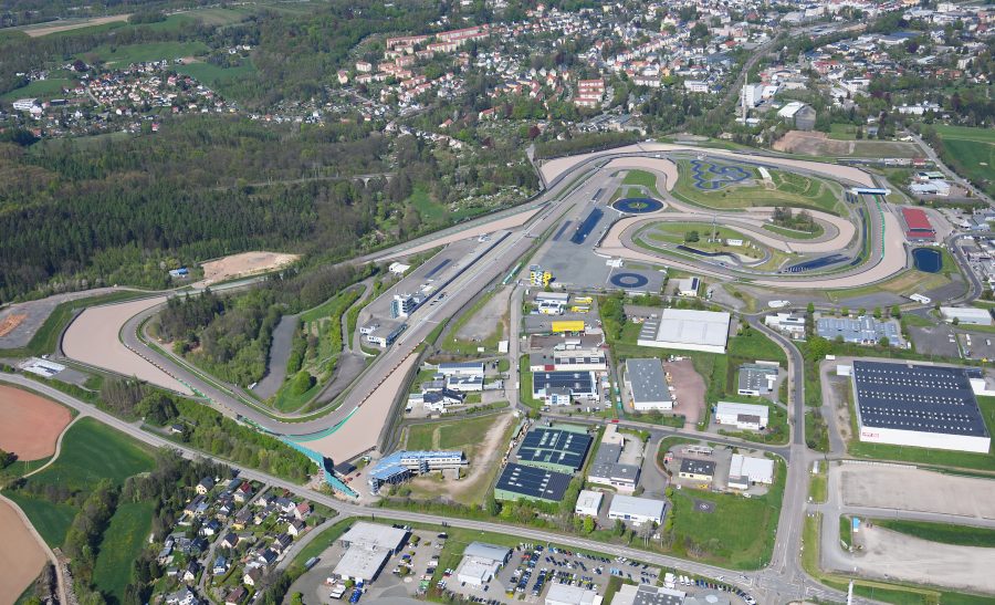 Vista aerea del circuito del Sachsenring, sede del Gran Premio di Germania MotoGP