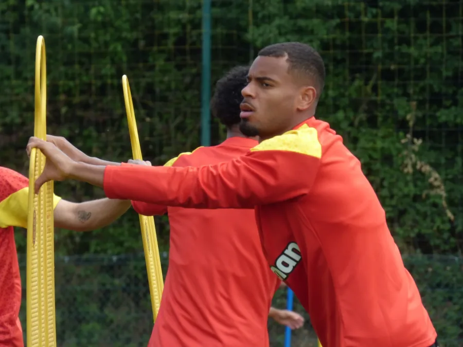 Andy Diouf in allenamento, protagonista della rimonta dell'Inter contro il Karlsruhe