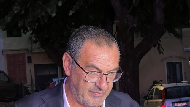 Maurizio Sarri, allenatore dell’Atalanta, ritratto prima del primo test estivo a Clusone