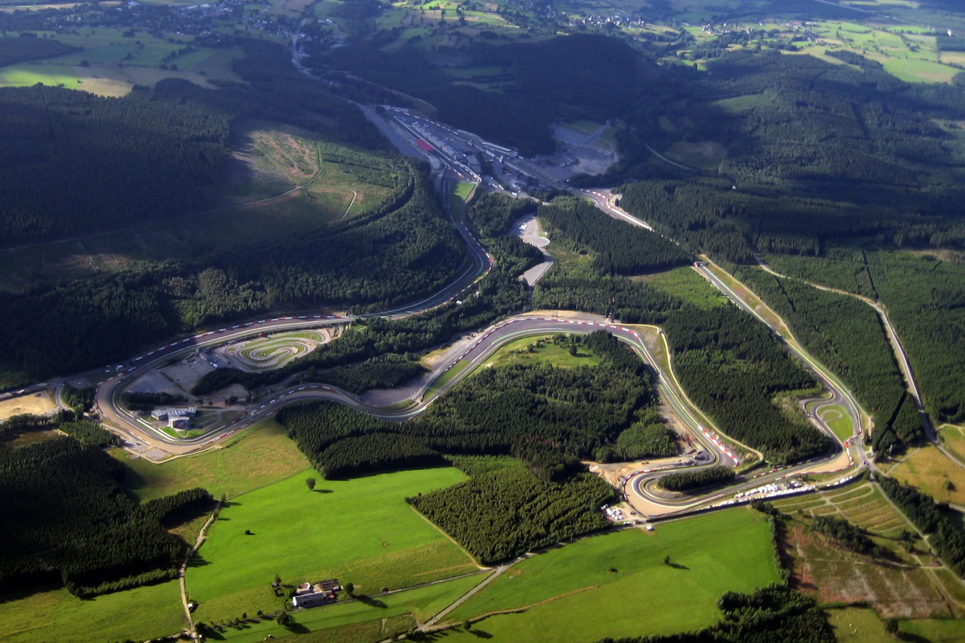 Vista aerea del circuito di Spa-Francorchamps
